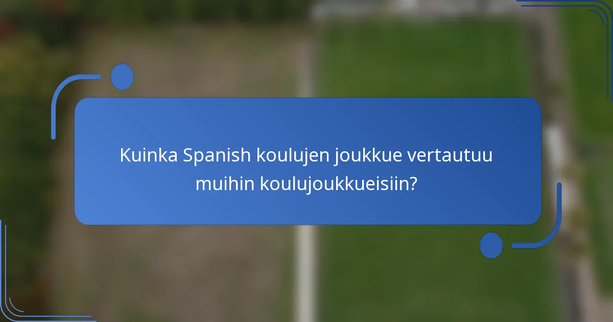 Kuinka Spanish koulujen joukkue vertautuu muihin koulujoukkueisiin?